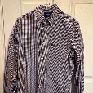 Faconnable Men's Puple, Blue and White Checkered Shirt